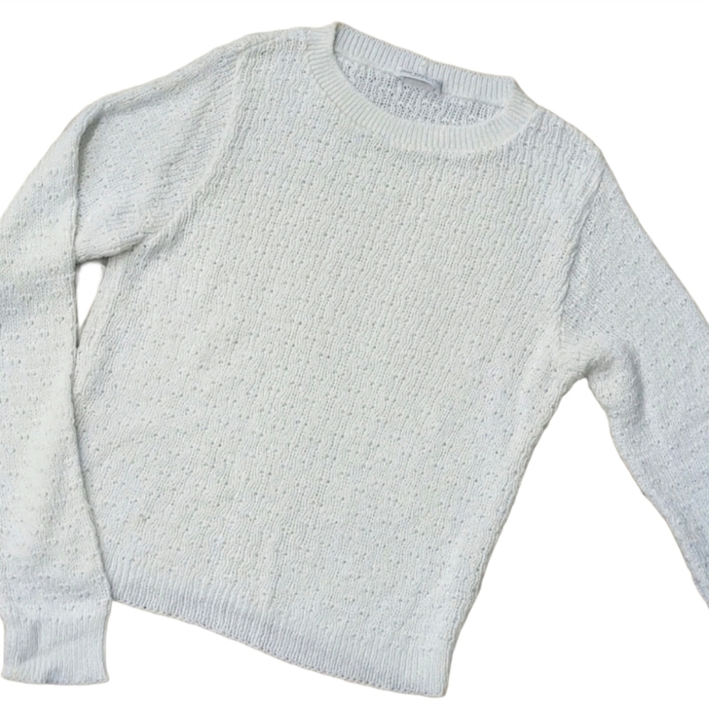 Joan Vass Knitting Sweater White Sz Medium